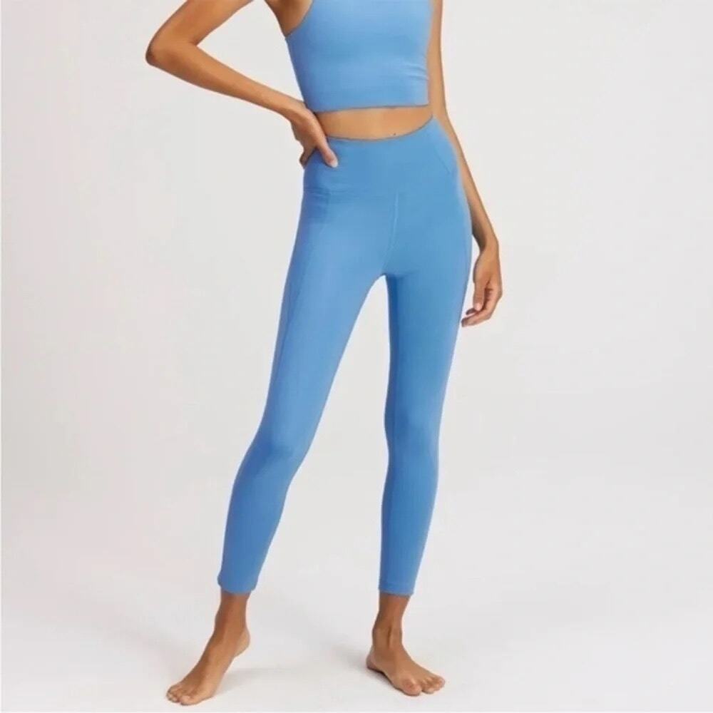 Girlfriend Collective High Rise Compressive Leggings Yoga Pants Blue XL